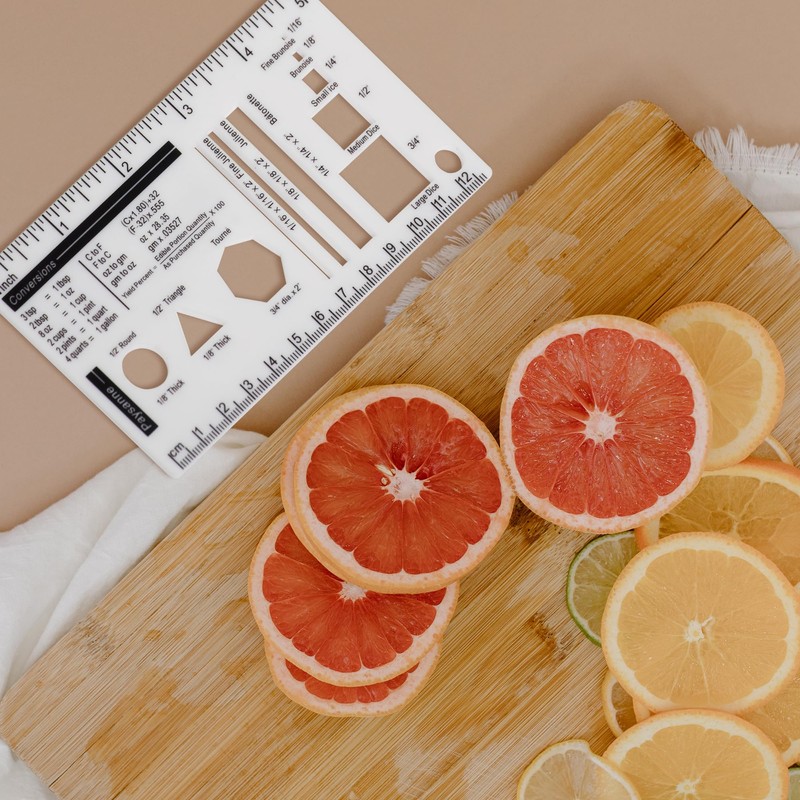 UPTTHOW Culinary Ruler Acrylic Mini Cutting Reference Template Cooking Measurement