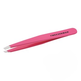 Pinza de cejas Tweezerman, obliqua clásica de color Bonita en Rosa - Pinzas de para Depilación, de Acero Inoxidable para mujeres y hombres.