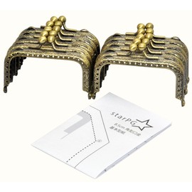 starPG Pattern with Coin Mouth Tip, Small, 3.3 inches (8.5 cm), Antique Gold, Set of 10, Handmade (Simple, Square)