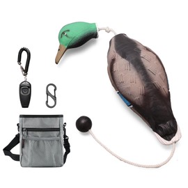 ZRD Dog Training Kit, Dog Duck Toy, Duck Dummy Bumper for Dog, Duck Hunting Kit with Dog Treat Pouch, 2in1 Dog Training Clickers and Whistle - Dog Retriever Outdoor Training Kit