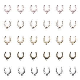 Ruwado 50 Pcs Horseshoe charms Metal Vintage Pendants for Jewelry Making Finding Kits Necklace Bracelet Crafting Keychain Key Rings DIY Gift Idea Accessories Supplies (Colorful)