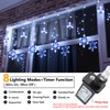Toodour Christmas Snowflake Lights Outdoor, 17.22ft 264 LED Snowflake Icicle