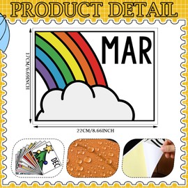 Sabary 12 Pcs Monthly Teacher Labels for Classroom Bins, Months of the Year Planner Stickers Holiday Calendar Month Labels for Classroom Storage Bins Students School Teachers Organization, 8.66"x6.69"