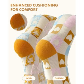 Lalapapa Cute Compression Socks for Women - 3 Pairs 20-30 mmHg Lightweight Graduated Knee High Compression Socks for Women for Daily Wear Travel Nurse, Cartoon Design, 2XL