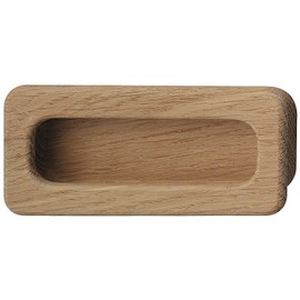 Gedotec Wooden Shell Handle | 1 Piece - Sliding Door for Gluing | 110 x 50 mm | Untreated Oak Rectangular | Rounded Edges | Natural Design | Folding Doors Sliding Door Handles Furniture