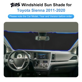 Car Sun Shade for 2011-2020 Toyota Sienna Accessories Windshield Sunshade Cover Front Window Shade Custom Fit Sienna Sun Visor Protector Foldable Blocks UV Rays