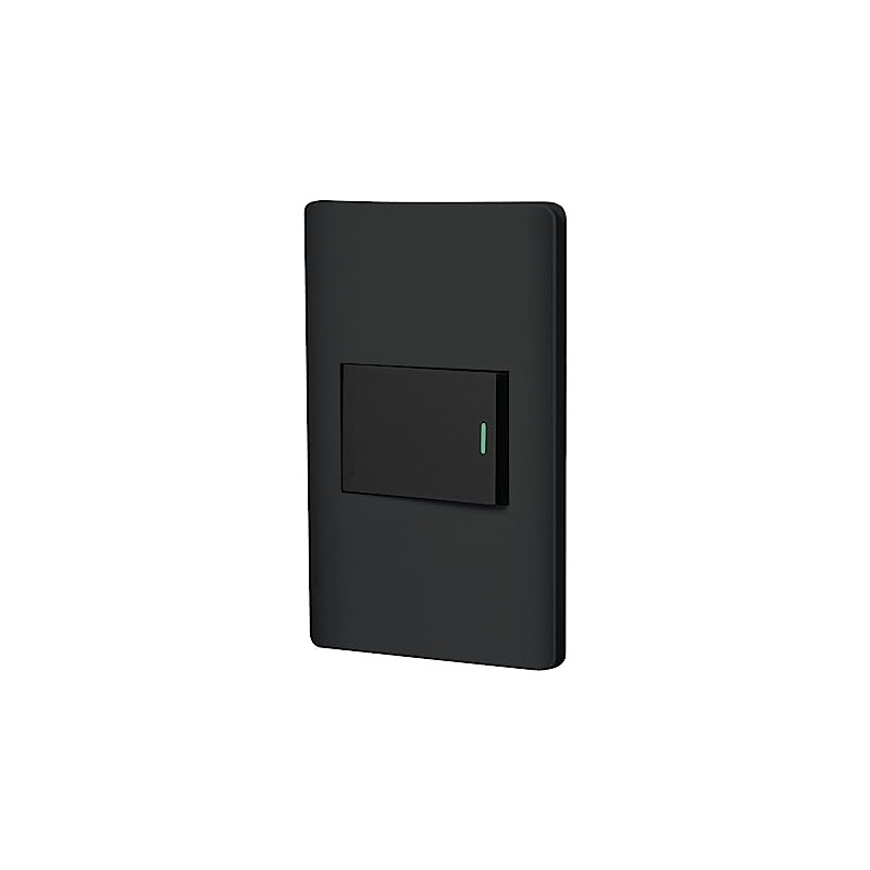 Volteck Apse15 Placa Armada Negra Interruptor Sencillo Línea Lisboa