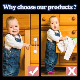 Pack of 12 Baby Child Safety Locks - Transparent Plastic Safety Catch for Home Protection