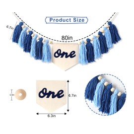 High Chair Banner 1st Birthday Boy - One High Chair Banner,Blue High Chair Banner,Navy Blue 1st Birthday High Chair Banner,Boy Tassel Garland,Boho 1st Birthday Decor,Tassel And Canvas Bunting