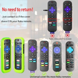 3 Pack Remote Case for Roku, Battery Cover for TCL Smart TV Steaming Stick, Silicone Protective Controller Universal Sleeve Skin Glow in The Dark Blue Red and Sky