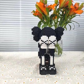 Trendy Blocks Sitting & Thinking Bear Building Blocks, 4500 Pcs, ABS, Storage Box, 15.7 × 9.8 × 31.5 Inches, 0.7kg, Gift for All Ages