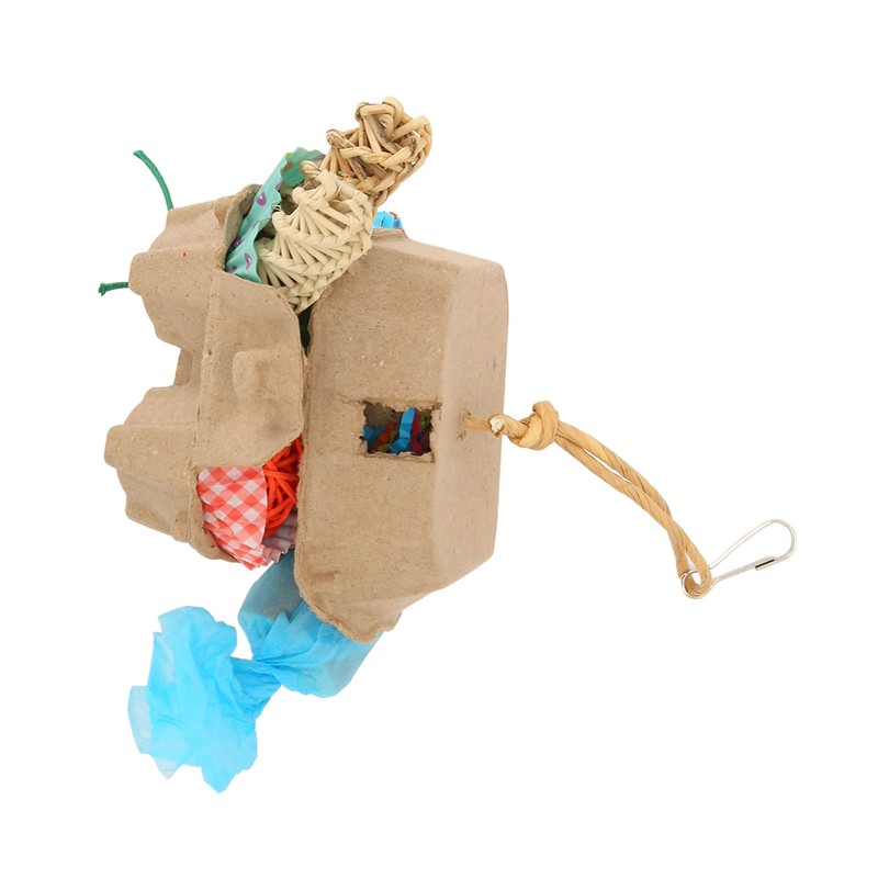 Bird Foraging Box Toys Fun Colorful Shredding Paper Sola Wood