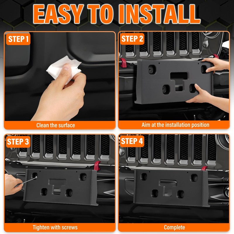 ABS Front License Plate Holder & Frame Bracket- Enhanced Anti-