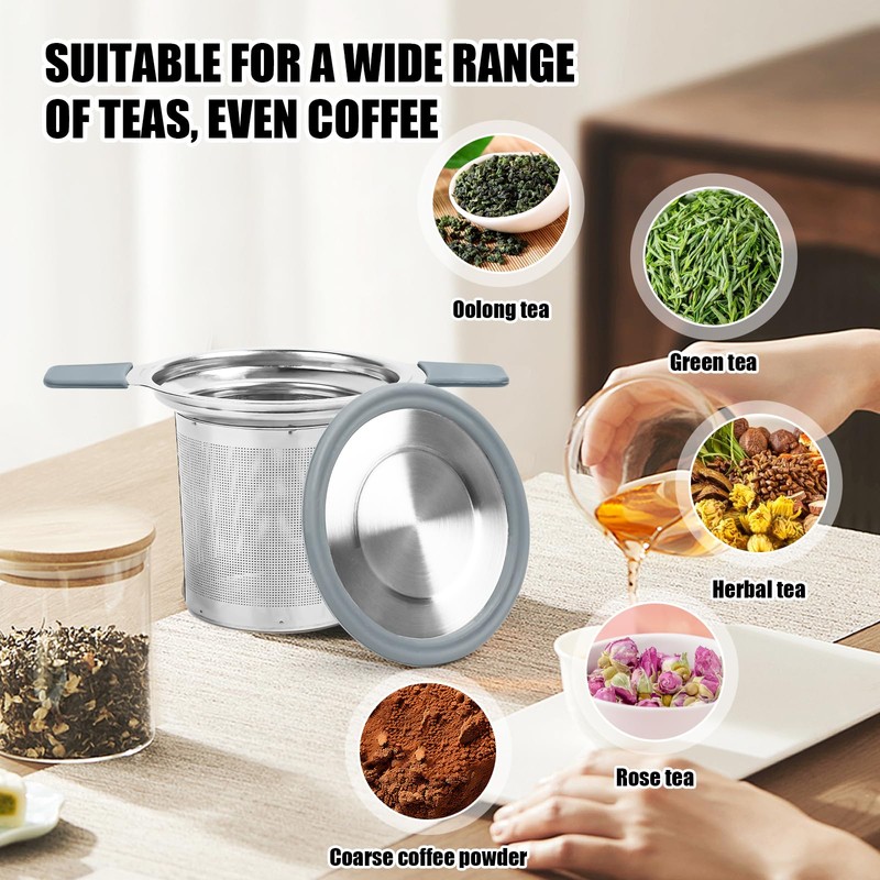 Tea Strainer for Loose Tea, Stainless Steel Tea Filter with