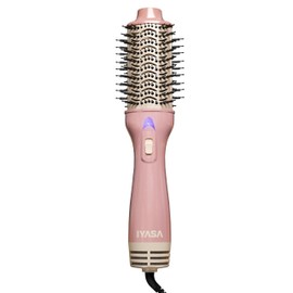 Professional Salon Blowout Dryer Brush, Ceramic & Ionic Blow Dryer Styling, Oval One-Step Hair Volumizer, Anti-Frizz Straightening for All Hair Types (Rose Gold/Gold)