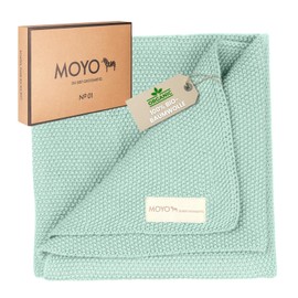 MOYO Baby Blanket, Light Eucalyptus, 75 x 100 cm, Breathable Cuddly Blanket Made of 100% GOTS Organic Cotton, Soft Baby Duvet for Boys and Girls, Cotton Blanket Birth