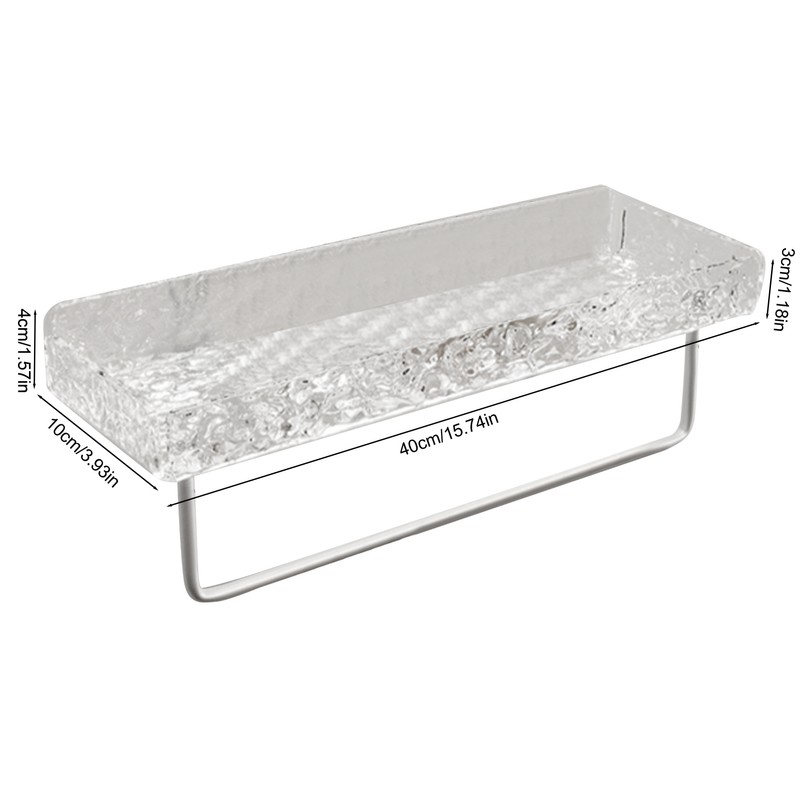 Acrylic Bathroom Shelves Light Luxury Modern Clear Stone Pattern Punch