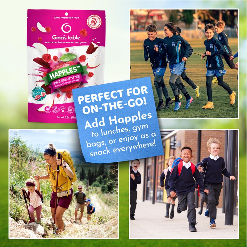 Happles Freeze Dried Apples with Raspberry Fruit Powder – 100%