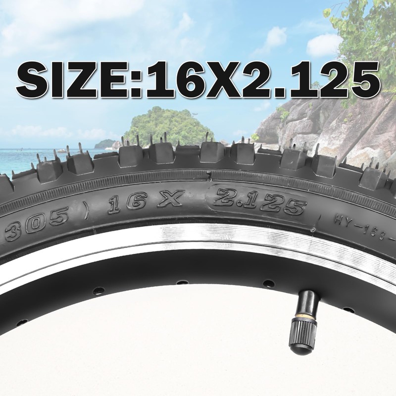 SIMEIQI Bike Tire 16x2.125 for Mountain BMX Replacement Bicycle Tyre