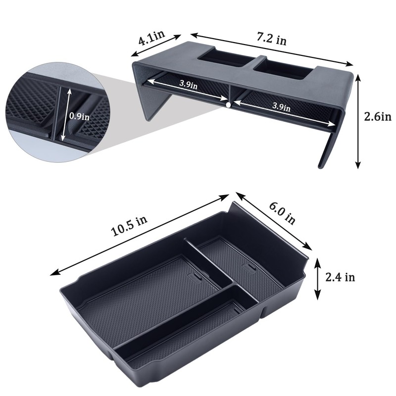 PIMCAR 2PCS Center Console Organizer and Armrest Tray for Honda