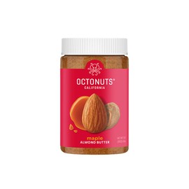 Octonuts Dry Roasted Maple Almond Nut Butter 16oz - Pure Creamy Nut Butter - Delicious Vegan Foods - Gluten Free, Vegan, Kosher, Non-GMO Nut Butters