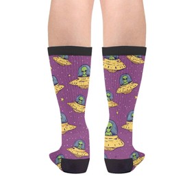 GJLNTRF Funny Alien Novelty Socks Casual Athletic Crazy Crew Socks For Women Men