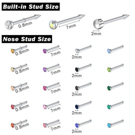 WillTen Nose Piercing Kit with Nose Rings, 3 Pack Self Nose Piercing Gun, Disposable Safety Nose Piercing Kit with L-Shaped Nose Rings Stud CZ Nose Piercings Gun Kit Tool, Stainless Steel