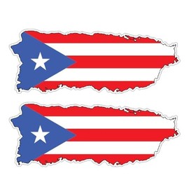 2Pack Puerto Rico Porto Flag Map Decal Self Sticker for ‌Car Truck Window Bumper