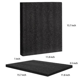 Yeecheng 4 Pcs Black Polyurethene Foam Sheets,2 Sizes Cuttable Packing Foam Block Foam Padding for Packing and Crafts,Toolbox Storage(12 x 16 x 1 in,12 x 16 x 0.5 in)