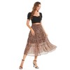 DIASHINY Women's Leopard Print Skirts High Waist Layered Elastic Waist