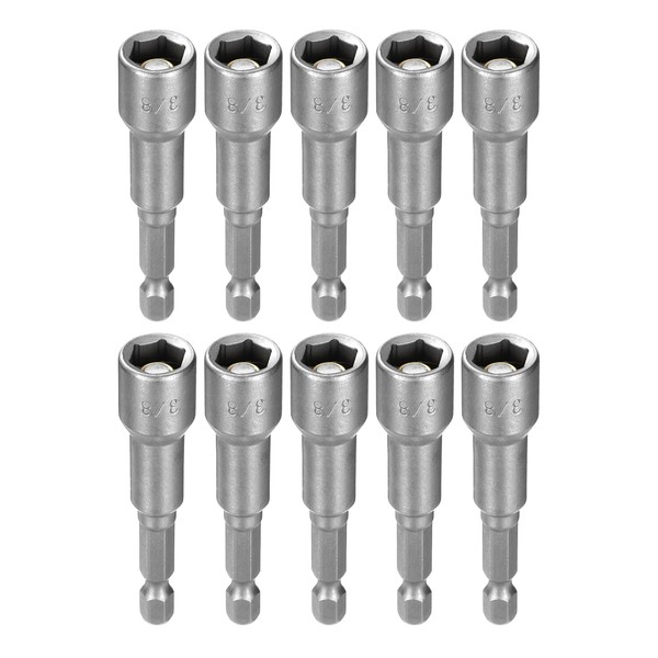 HARFINGTON 10pcs Hex Nut Driver Drills Bit 3/8" 6-Point Socket