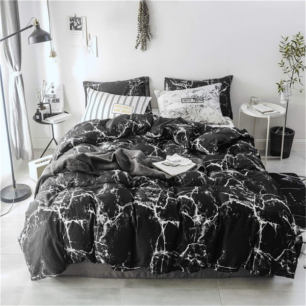 Cottonight Black Marble Comforter Set King Black and White Bedding Comforter Sets Modern Cotton Abstract Gothic Blanket Quilts Breathable Soft Bedding Comforter Set for Women Men Adults Teens King Bed