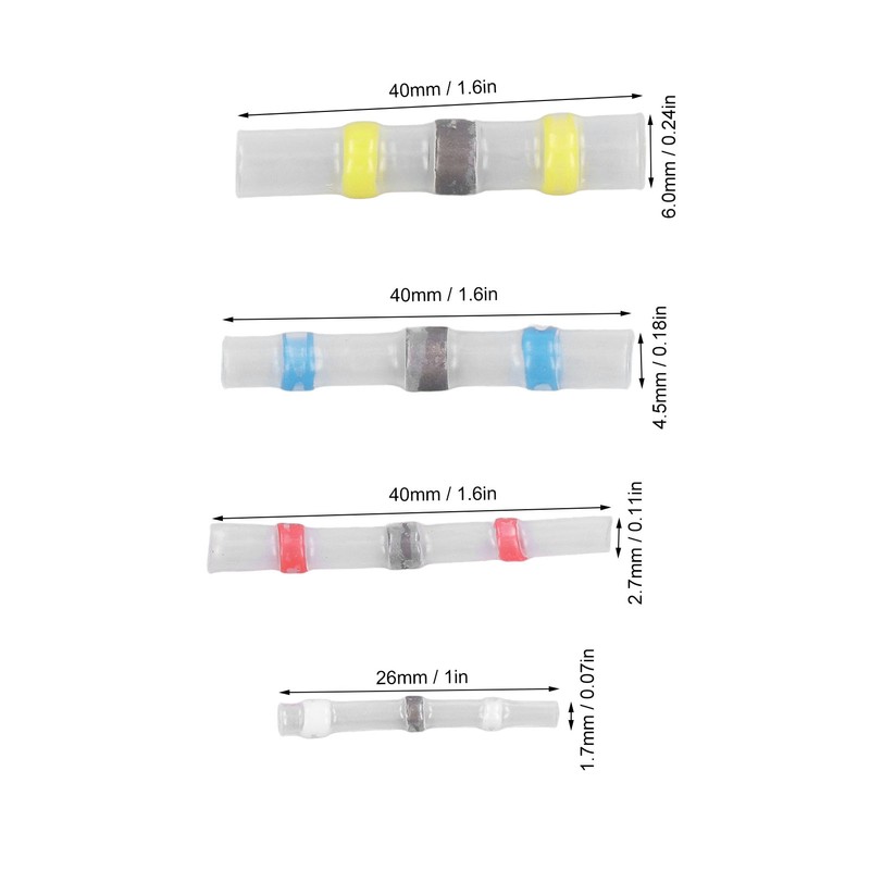 Solder Seal Wire Connectors Heat Shrink Tubing Kit Marine Insulated
