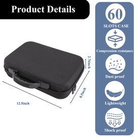 ALNKDH Insulin Fridge Holder Storage Case Organizer - Fits Standard 10ml U-100 Vials -Insulin Travel Case with Zipper, Insulin Cooler, Insulin Pen Case (Black&8cm, 60-Slot)