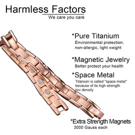 38 Titanium Magnetic Bracelet Fashion Health Bracelets (Rose Gold, 7.8(inch))