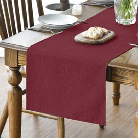 Elegant Event Essentials - Polyester Table Runner - For Spring Party, Wedding, Reception, Banquet, Home Dining Space Christmas Decoration (Burgundy , 12 Inch X 108 Inch)