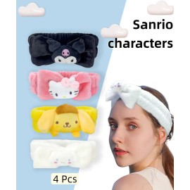4 Piezas Diadema Sanrio Para Lavarse La Cara Y Maquillarse 4pc - Producto Original de Alta Calidad, Entrega Rápida y Segura, Garantía Incluida        