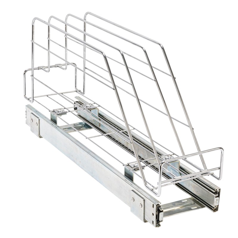 Household Essentials Glidez Multipurpose Chrome-Plated Steel Pull-Out/Slide-Out Storage Organizer for