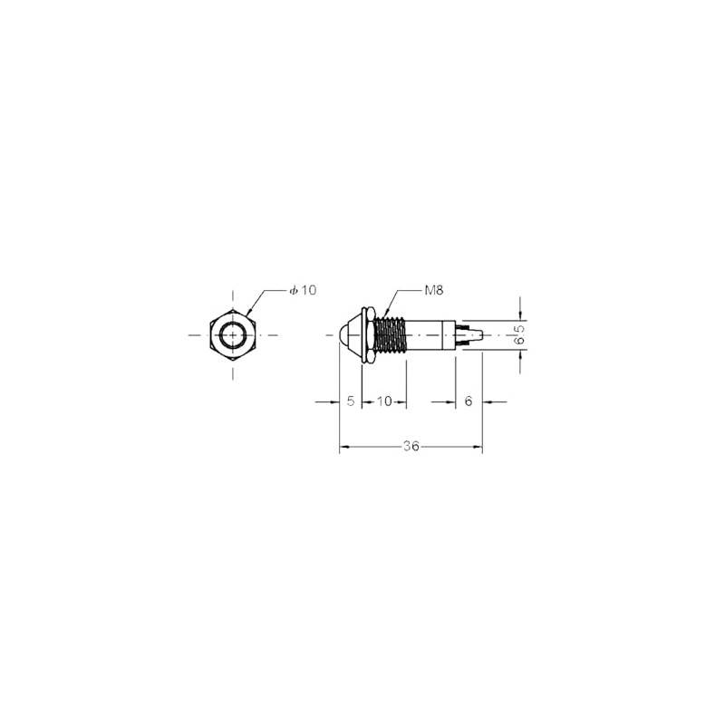 WITTKOWARE LED Signal Lamp Metal External Diameter 10 mm Installation