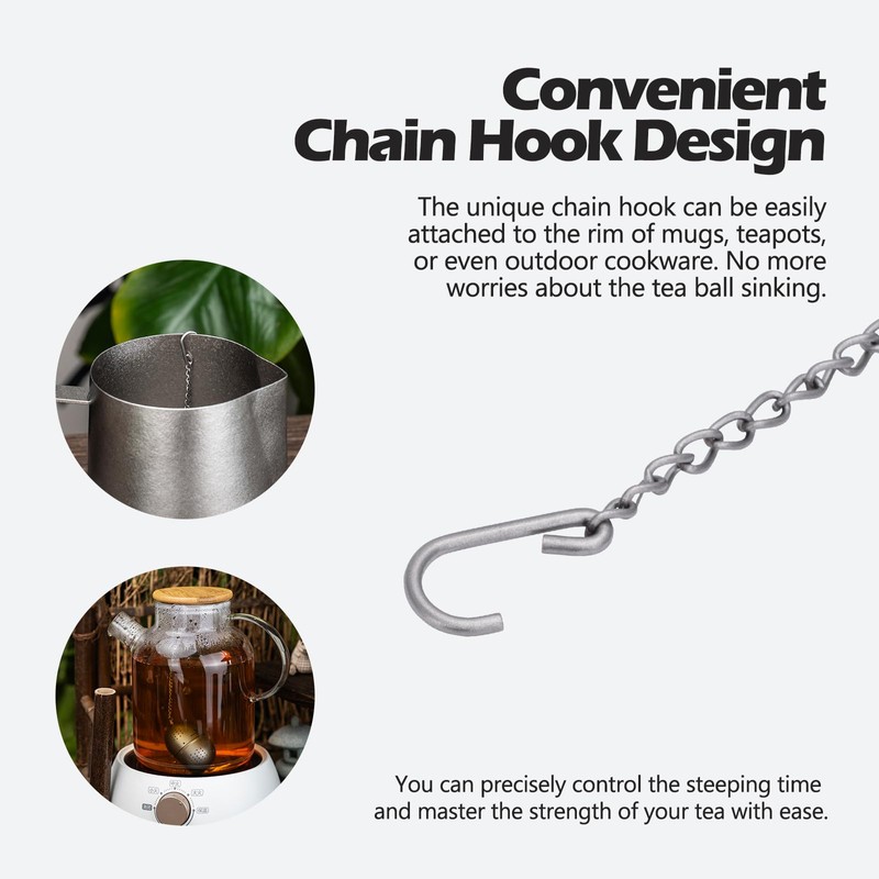 Boundless Voyage Titanium Tea Infuser with Extended Chain & Hook