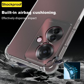 USTIYA Case for Oppo Reno 11 F 5G Clear TPU Four Corners Protective Cover Transparent Soft