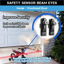 Garage Stop 2X STB-B GSTB-R GSTB-BX Safety Beam Sensor Eyes ONLY (no Gate Bracket), Replacement for Genie Garage Door Sensors, Compatible with Genie Garage Door Openers Made After 1993