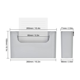YOHOM Adhesive File Holder Door Mount Mail Magazine Organizer, Office Wall Mount Single Pocket, Gray