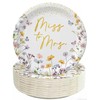 50PCS Miss to Mrs Plates 7" Wildflower Bridal Shower Disposable