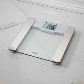 Taylor Digital Glass Body Composition Scale, Bathroom Scale for Weight, Measures Fat, Water, and Muscle Mass, Athlete Mode, 6-User Recognition, 400 lb Capacity, Clear