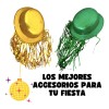 24 Sombrero Bombin Peluca Metalica Batucada Party Glow Boda