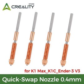 Creality K1 Max_K1C_Ender-3 V3 유니콘 퀵 스왑 깍지 키트, 0.4mm 신속한 설치, 고유량 인쇄 업그레이드 [03 2 Pcs] Creality K1 Max_K1C_Ender-3 V3 Unicorn Quick Swap Nozzle Kit, 0.4mm Fast Installation, High Flow Printing Upgrade [03 2 Pcs]