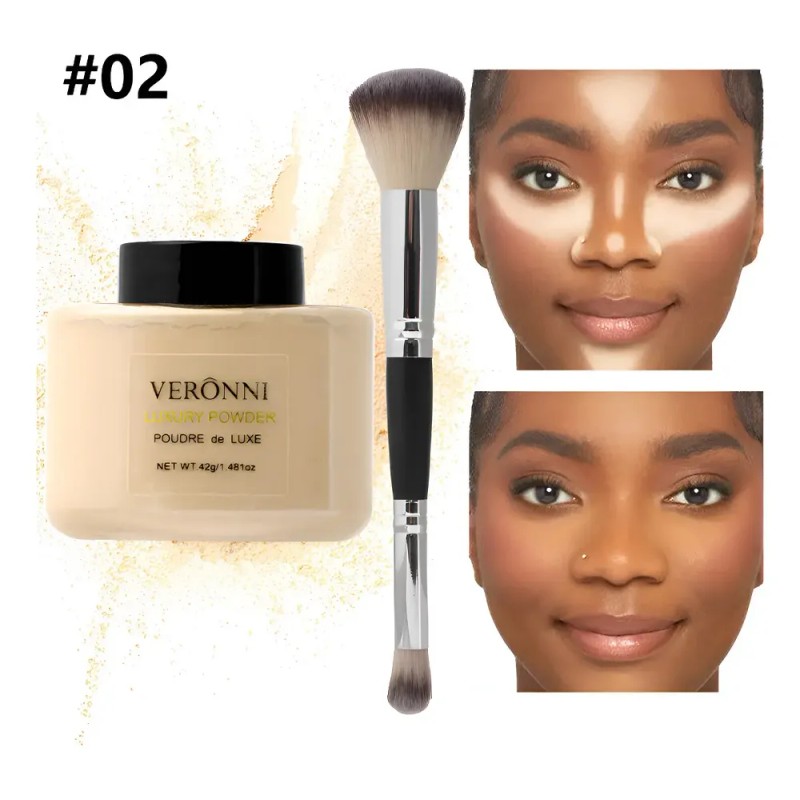 Polvo Fijador Banana Traslucido Setting Powder Con Brocha