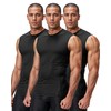 DRSKIN 3 Pack Men's Compression Shirts Sleeveless Tank Top Athletic
