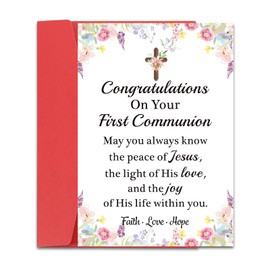 First Communion Gifts for Girls First Communion Gifts for Boys Women Men First Communion Card 1st Communion Card First Holy Communion Card 1st Communion Favors Confirmation Baptism Gifts for Kids Teen